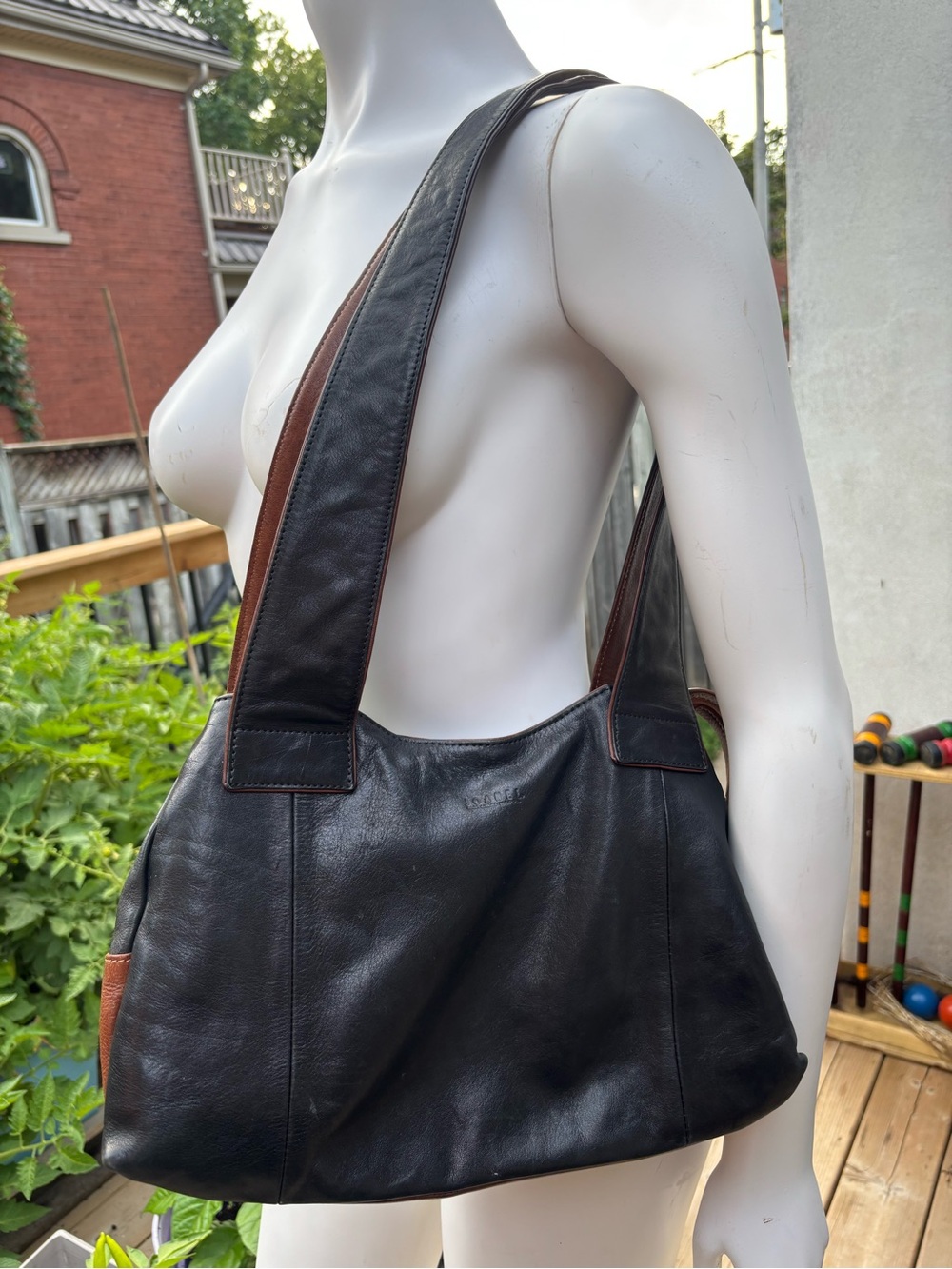 VTG Joanel Genuine Leather Hobo Shoulder Bag Multi-Compartment